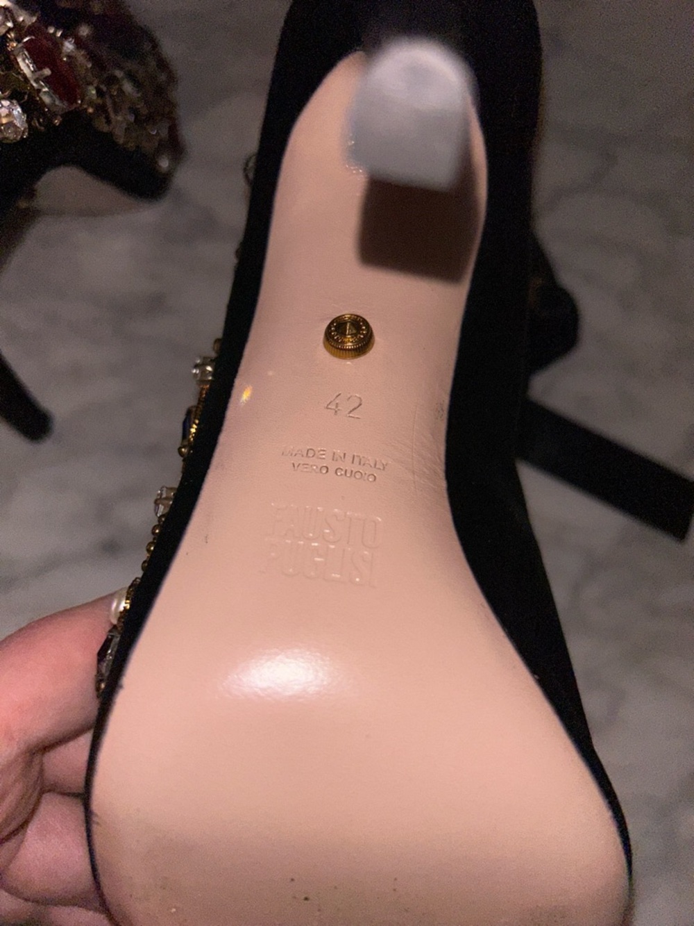 Fausto Puglisi Satin Bejewelled Bootie - Picture 11 of 13